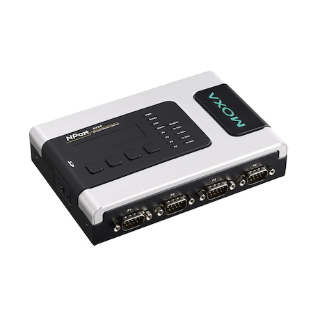 Moxa 4Ports Rs-232/422/485 Secure Device Server, 12-48V, W/ Adapter NPort 6450
